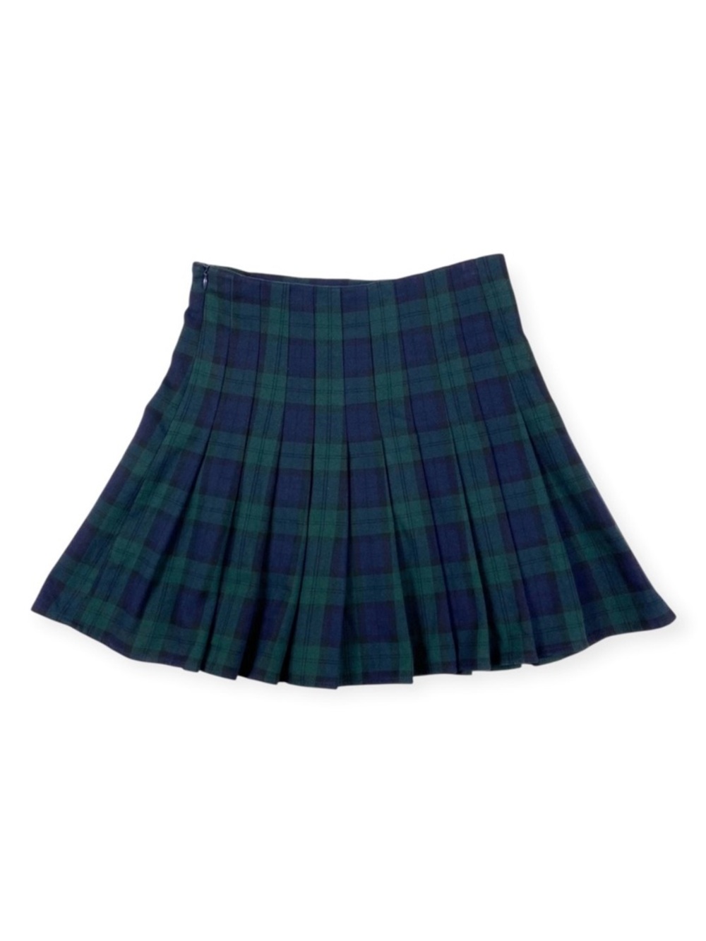 Brandy Melville Blue & Green Plaid Pleated Mini Skirt
